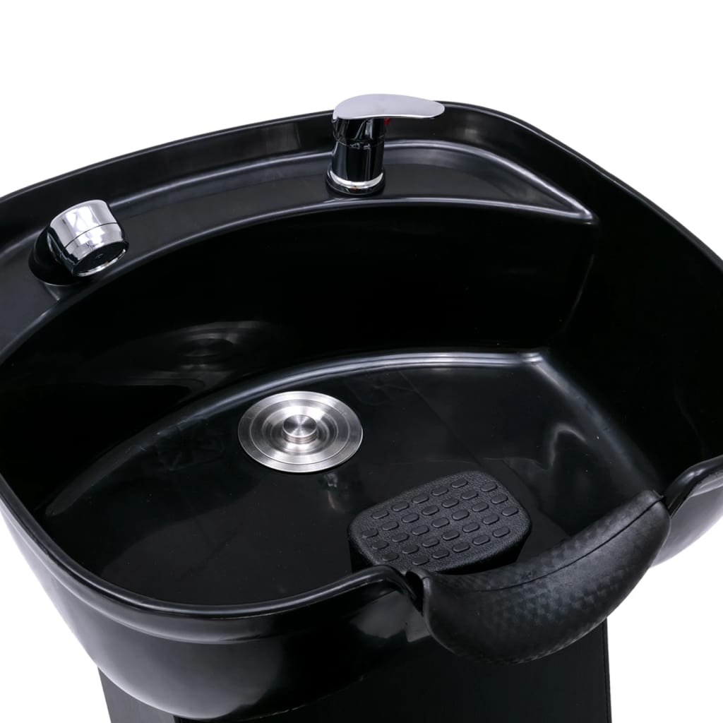 frisørstol med vask 137x59x82 cm kunstlæder sort