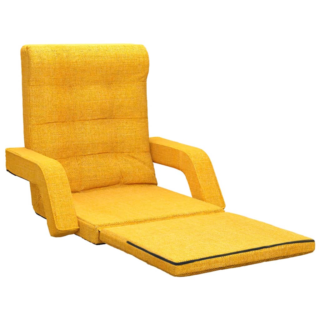 foldbar gulvstol med sengefunktion stof sennepsgul