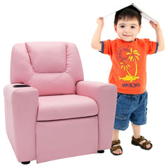 lænestol til børn kunstlæder lyserød