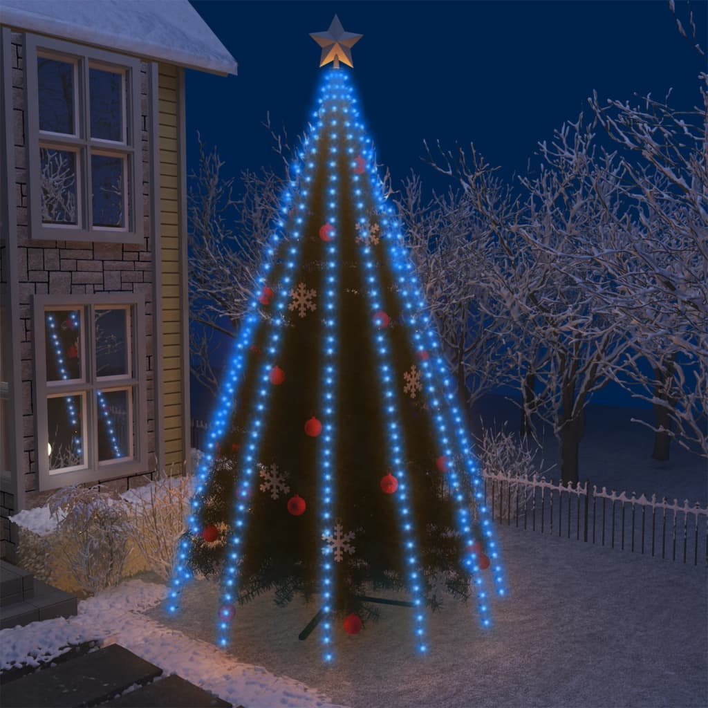 lysnet til juletræ 250 lysdioder 250 cm blå