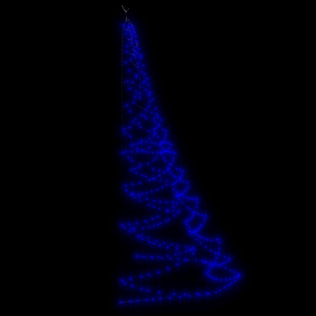 LED-juletræ til væg med metalkrog 720 LED'er 5 m blå