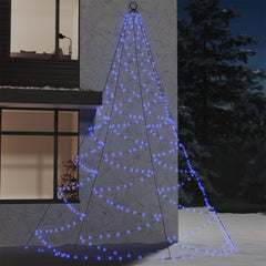 LED-juletræ til væg med metalkrog 720 LED'er 5 m blå
