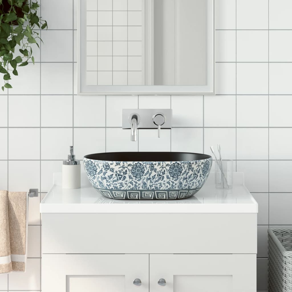 håndvask til bord 48x37,5x13,5 cm rektangulær keramik grå