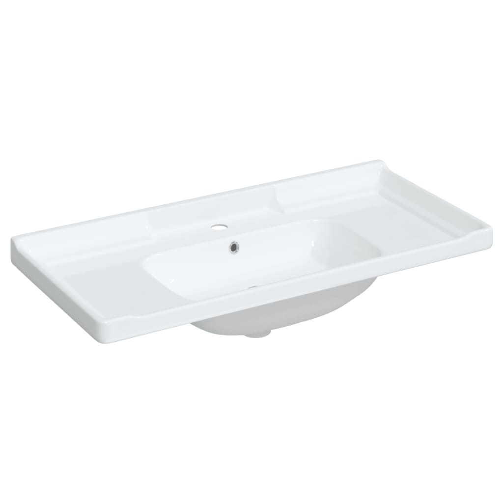 badeværelsesvask 100x48x23 cm rektangulær keramisk hvid