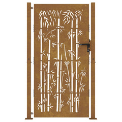 havelåge 105x180 cm cortenstål bambusdesign