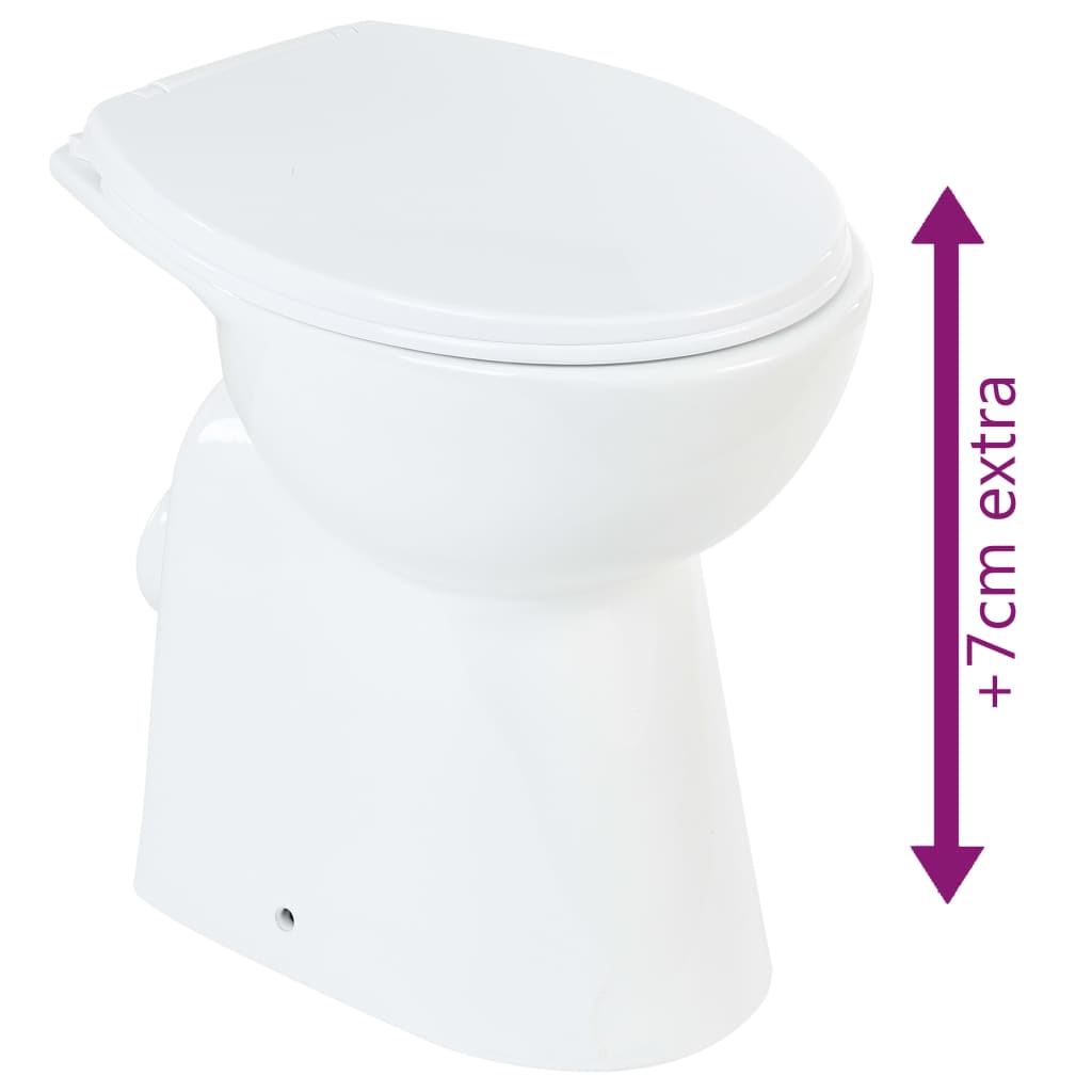 højt toilet uden kant soft close 7 cm højere keramik hvid