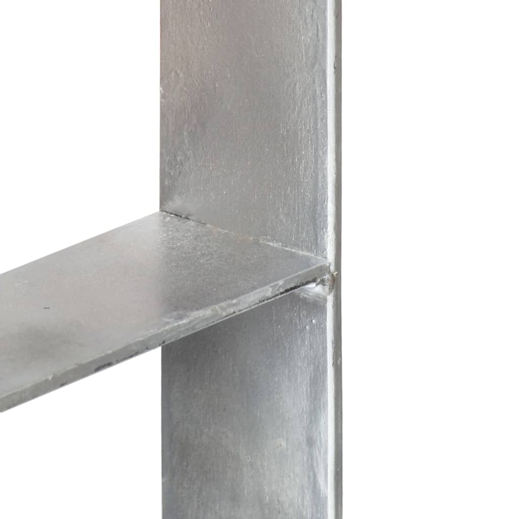 hegnspløkker 6 stk. 9x6x60 cm galvaniseret stål sølvfarvet