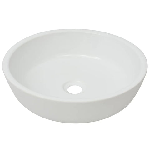 håndvask rund keramik 42x12 cm hvid
