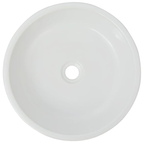 håndvask rund keramik 42x12 cm hvid