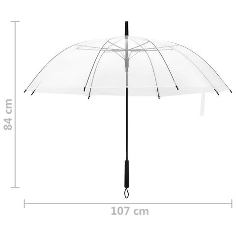 paraply 107 cm transparent