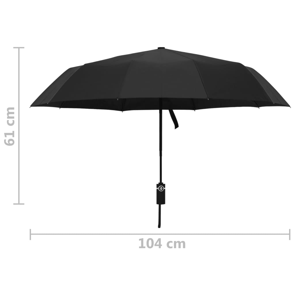 paraply 104 cm automatisk åbning og lukning sort