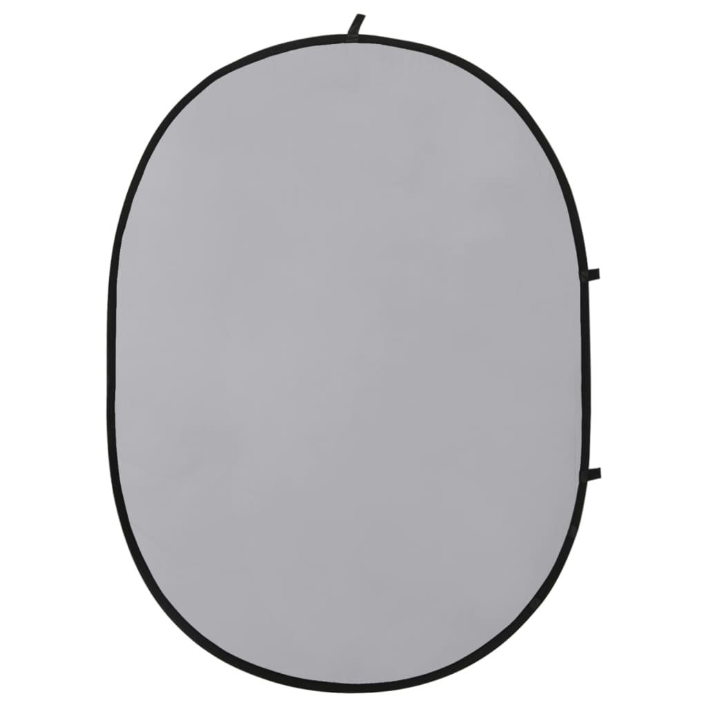 2-i-1 oval fotobaggrund 200x150 cm sort og grå