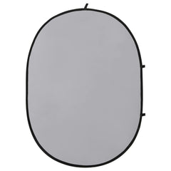 2-i-1 oval fotobaggrund 200x150 cm sort og grå