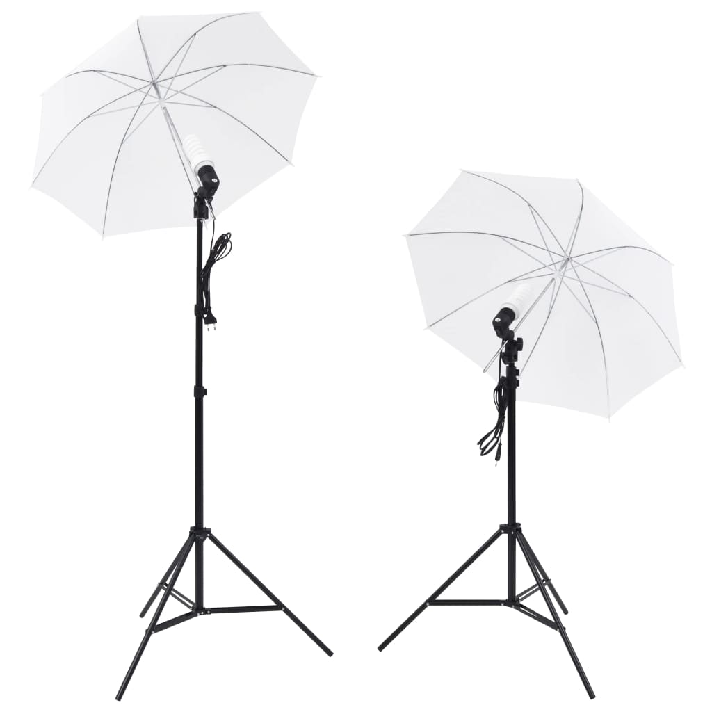 fotostudieudstyr: 5 farvede kulisser og 2 paraplyer