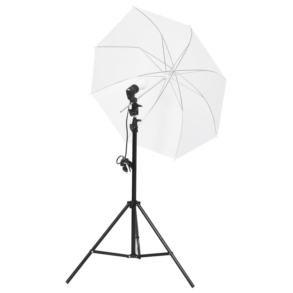 fotolamper med stativer og paraplyer