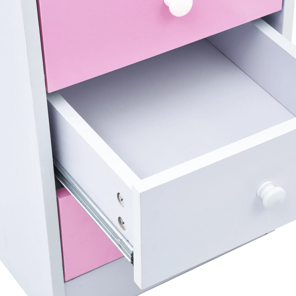 børneskrivebord vippebart lyserød og hvid