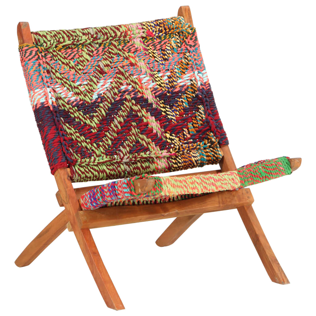 foldbar chindi-stol stof flerfarvet