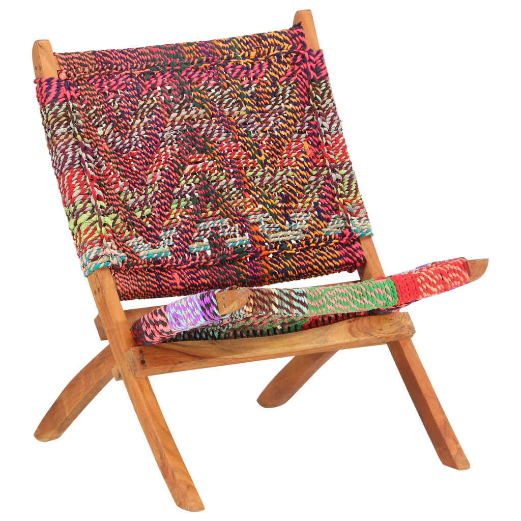 foldbar chindi-stol stof flerfarvet