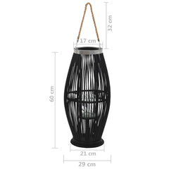 hængende lanterneholder bambus 60 cm sort