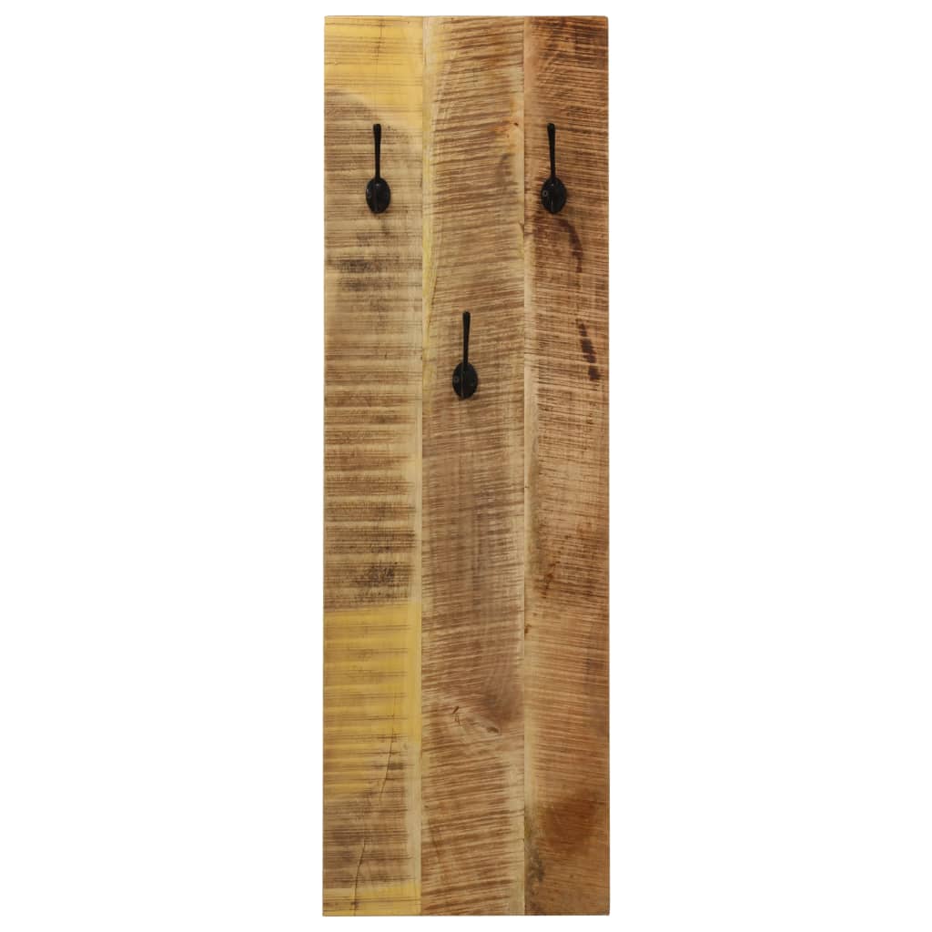 vægmonteret knagerækker 2 stk. massivt mangotræ 36 x 110 x 3 cm