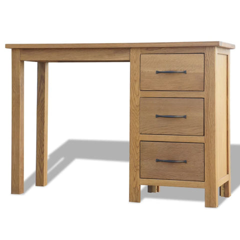 skrivebord med 3 skuffer 106x40x75 cm massivt egetræ