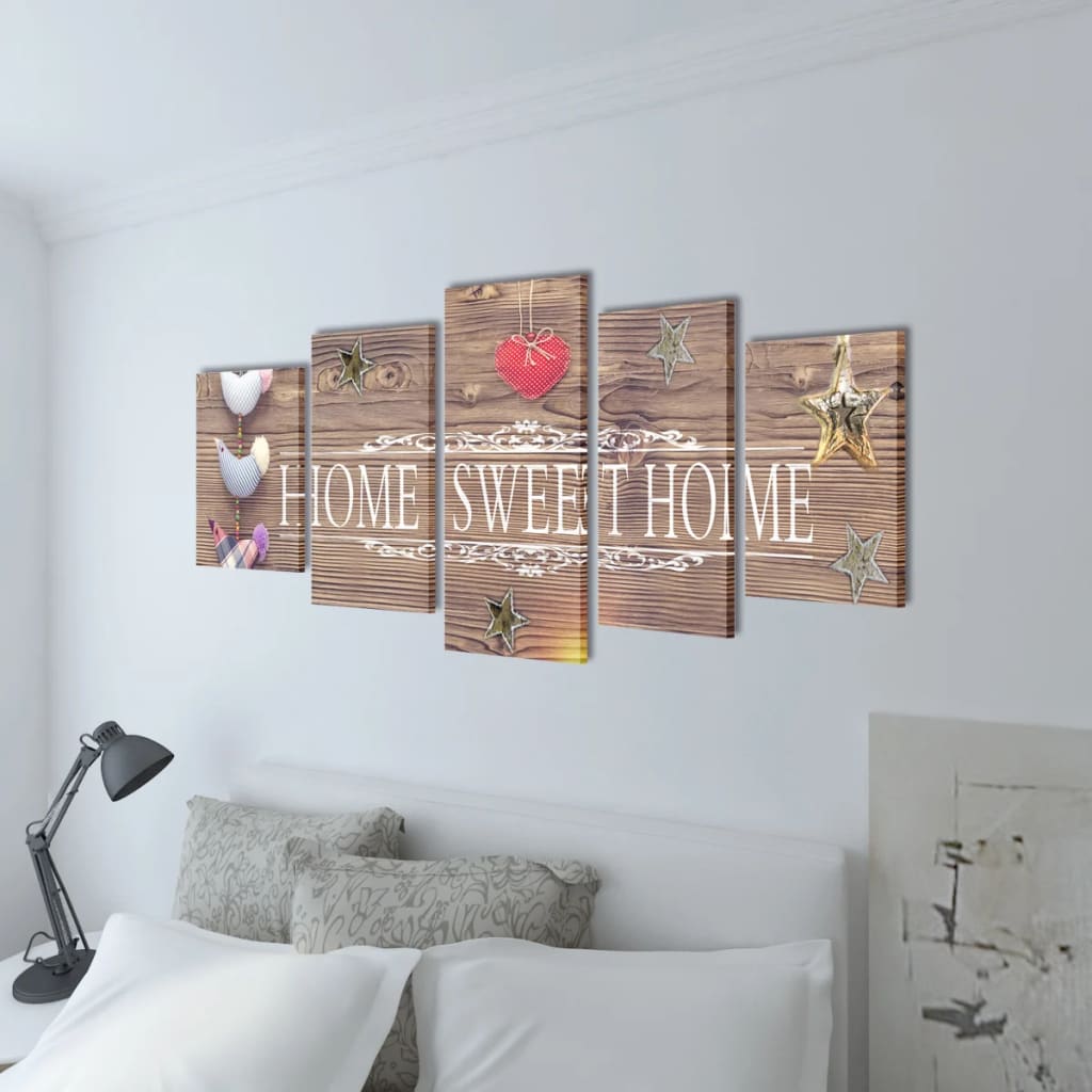 kanvasbilledsæt home sweet home 100 x 50 cm