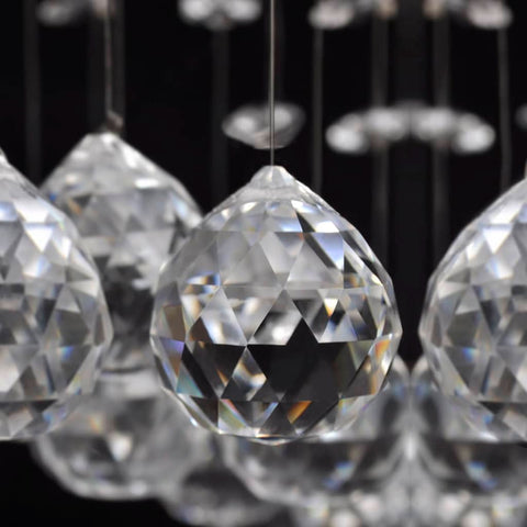 Hvid Loft Lampe med glitrende Glas Crystal Beads 8 x G9 29 cm