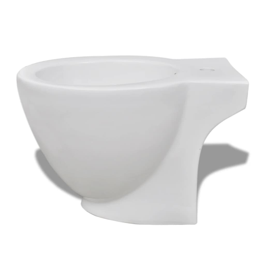 Stående toilet og bidet sæt, hvidt, keramisk