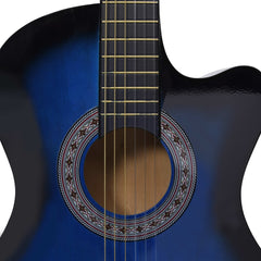 klassisk western cutaway-guitar med 6 strenge 38" blå