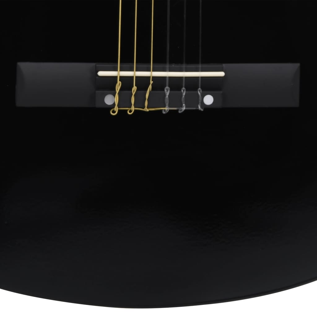 klassisk guitarsæt 8 dele til begyndere 3/4 36" sort