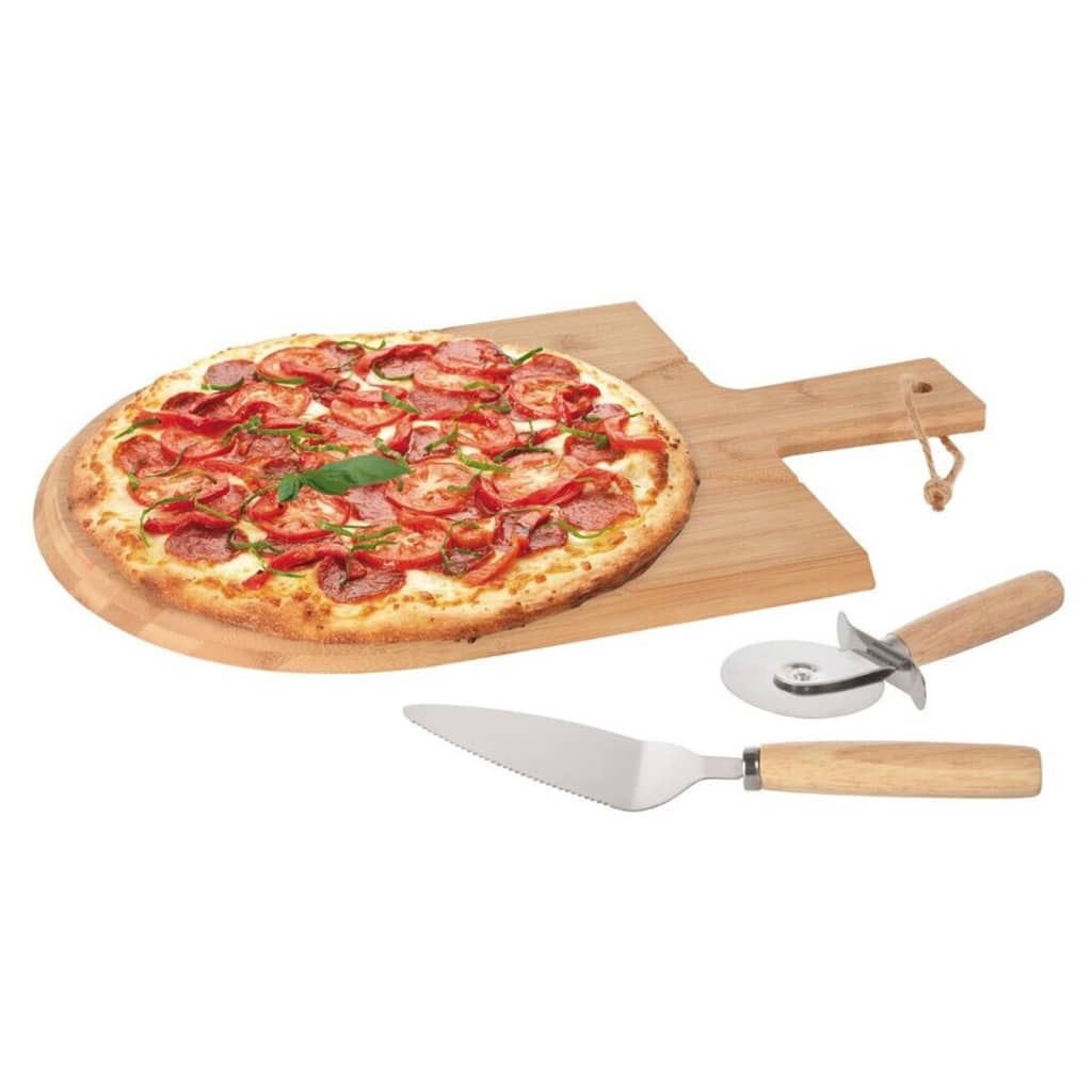 Excellent Houseware pizzaskæresæt i 3 dele 43x30 cm bambus