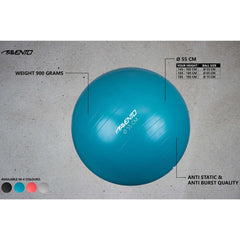 Avento træningsbold diam. 55 cm sølvfarvet