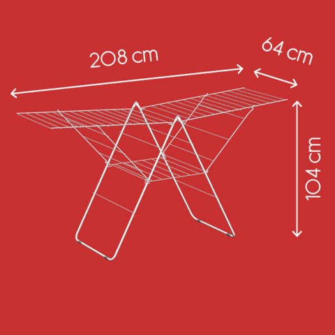 Metaltex tørrestativ med vinger Amsterdam 32 m