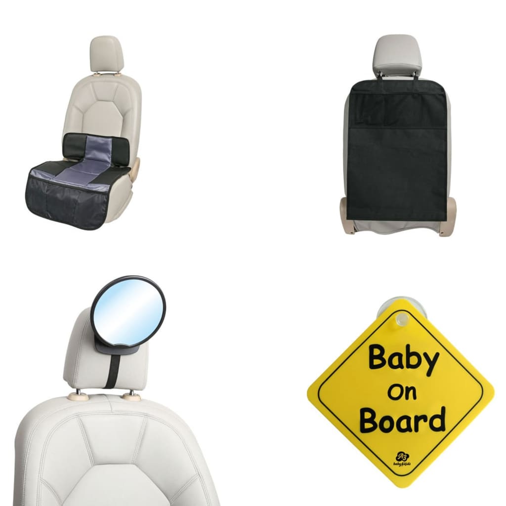 A3 Baby & Kids biltilbehørssæt til babyer 4 dele sort
