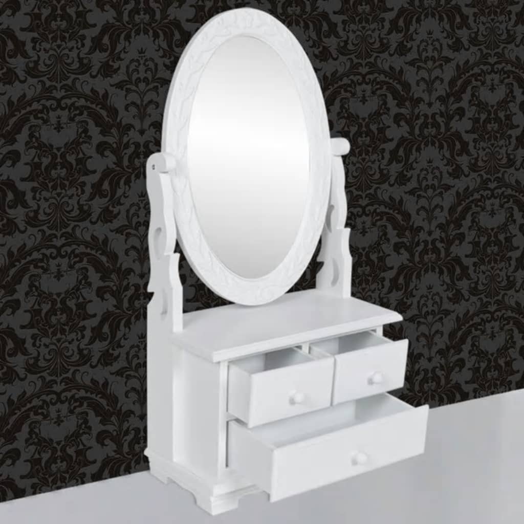 toiletbord med ovalt vippespejl MDF