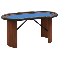 pokerbord 10 pers. 160x80x75 cm blå