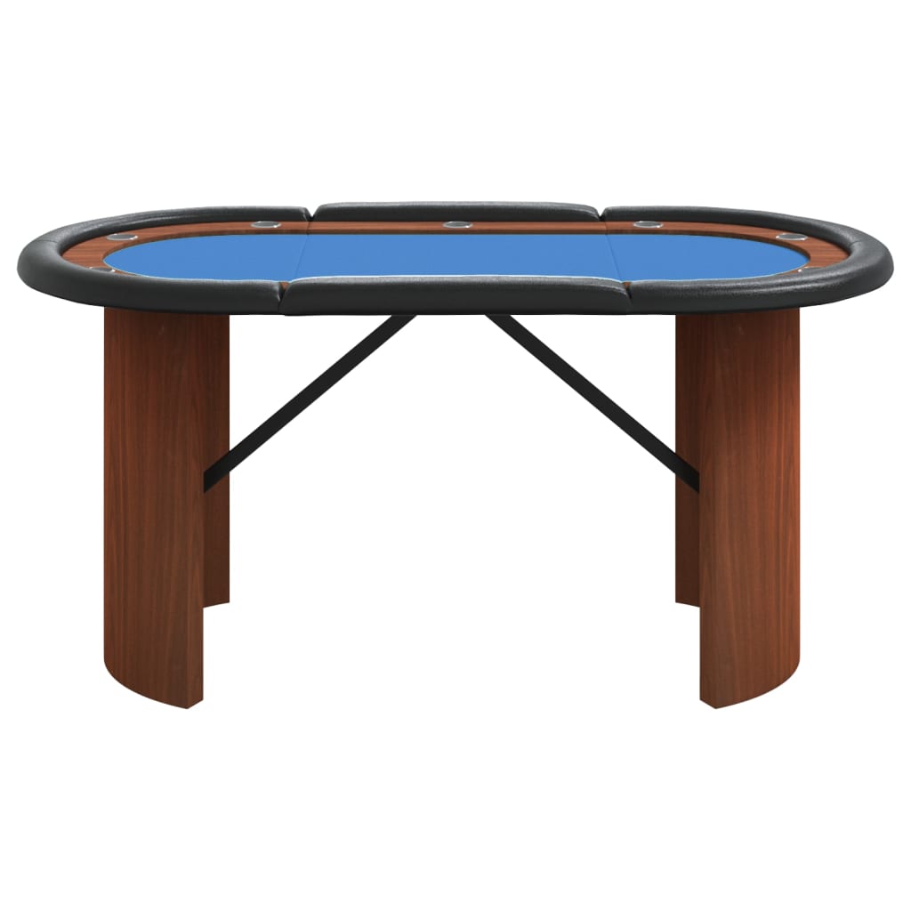 pokerbord 10 pers. 160x80x75 cm blå
