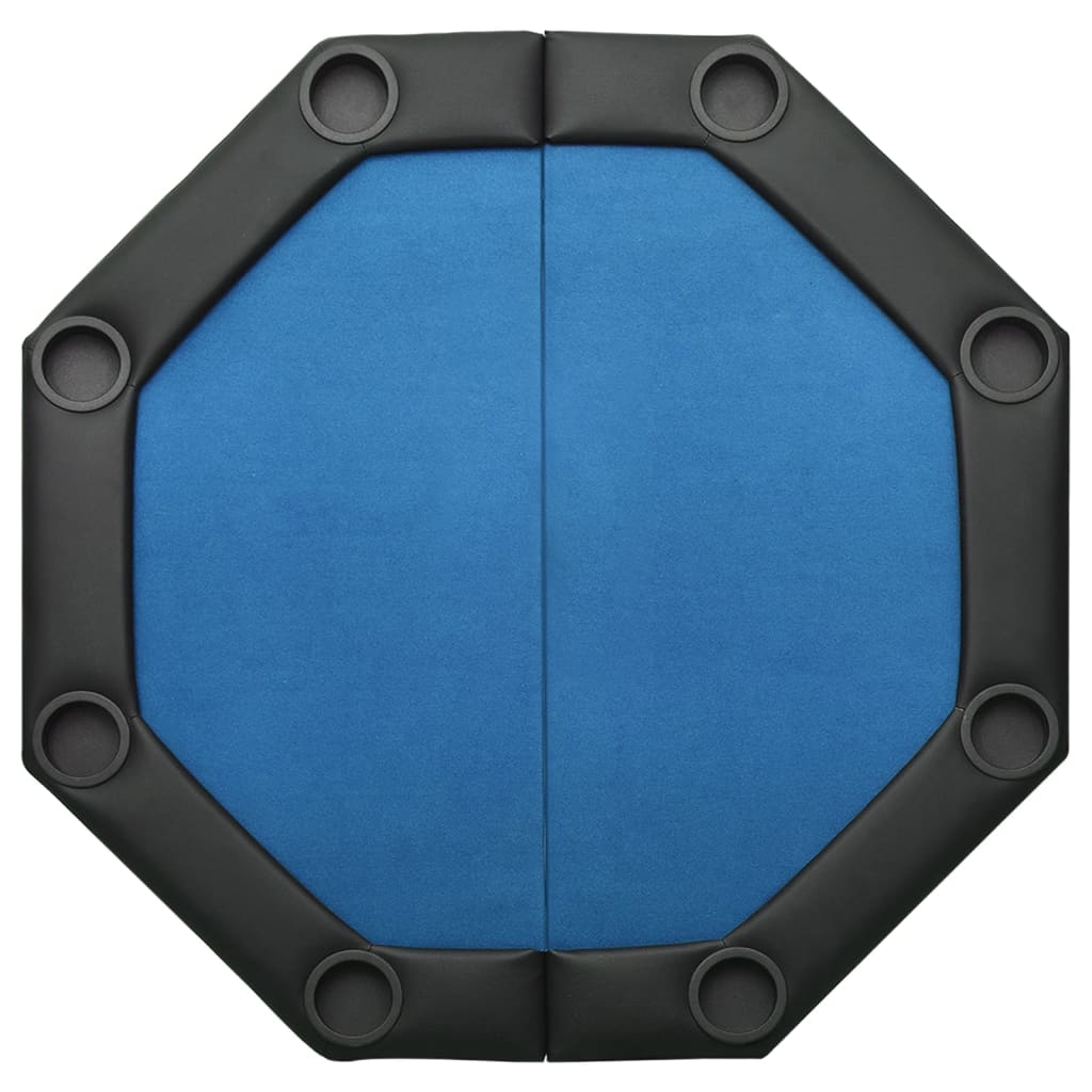 foldbart pokerbordplade 8 pers. 108x108x75 cm blå
