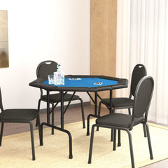 foldbart pokerbordplade 8 pers. 108x108x75 cm blå