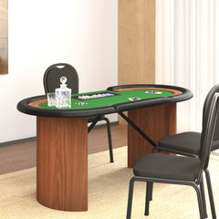 pokerbord 10 pers. 160x80x75 cm med jetonbakke grøn