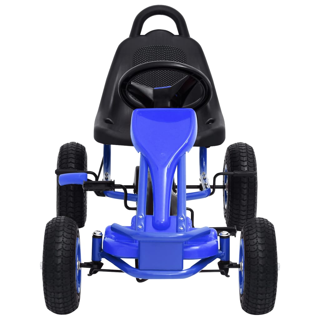 pedal-gokart med pneumatiske dæk blå