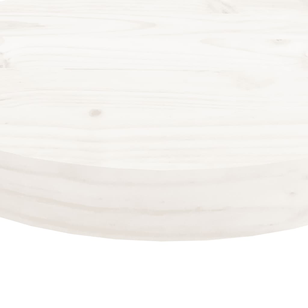 bordplade Ø50x3 cm rund massivt fyrretræ hvid