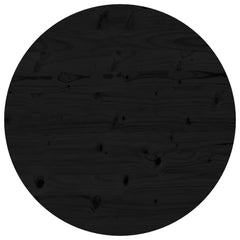 bordplade Ø90x3 cm rund massivt fyrretræ sort