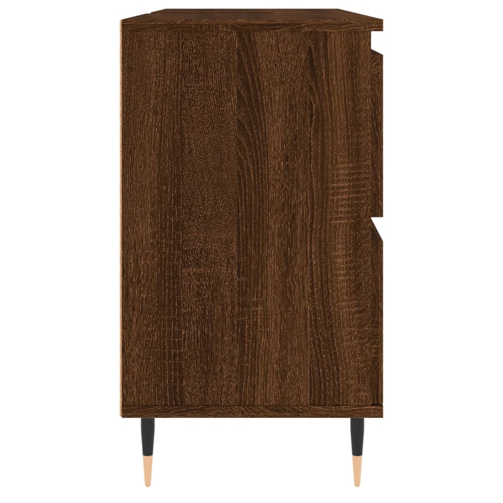 badeværelsesskab 80x33x60 cm konstrueret træ brun egetræsfarve