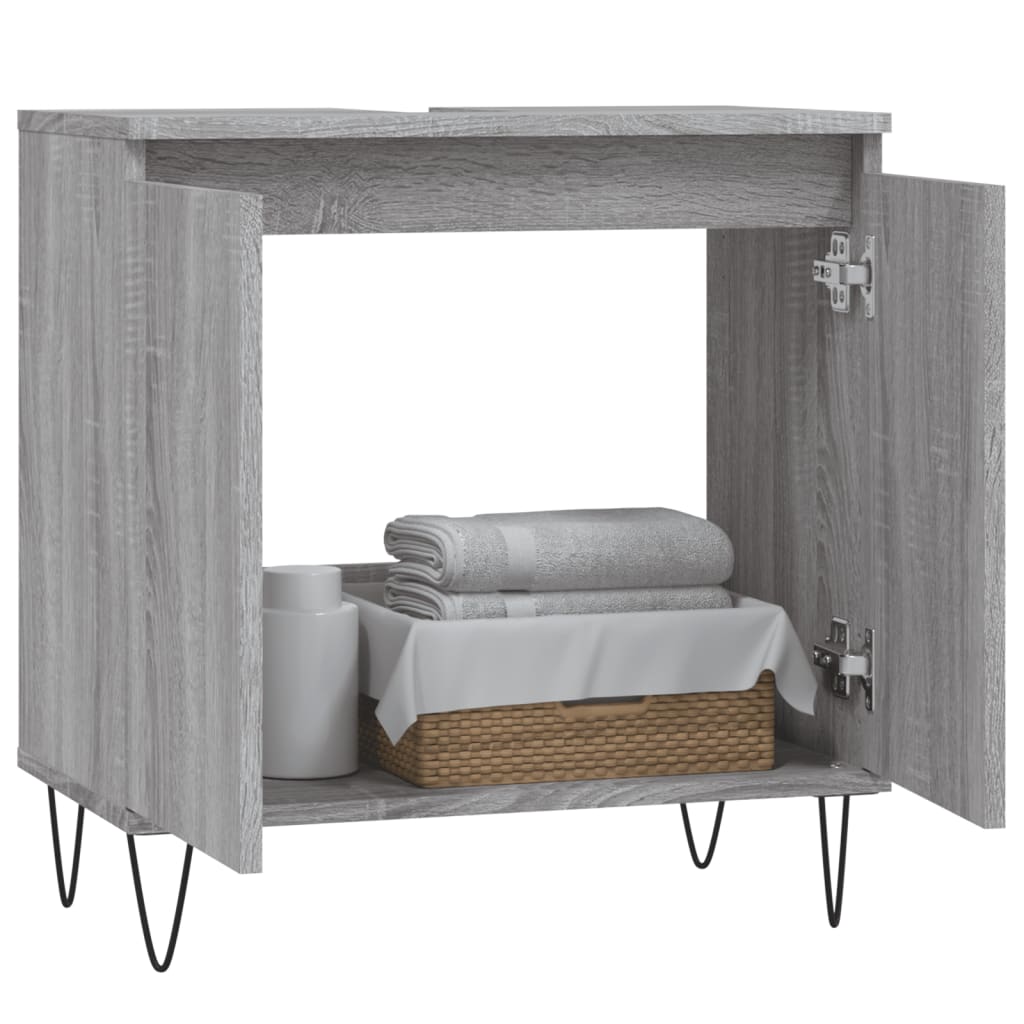 badeværelsesskab 58x33x60 cm konstrueret træ grå sonoma-eg