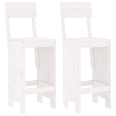 barstole 2 stk. 40x48,5x115,5 cm massivt fyrretræ hvid