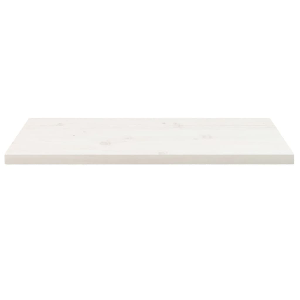 bordplade 80x40x2,5 cm rektangulær massivt fyrretræ hvid