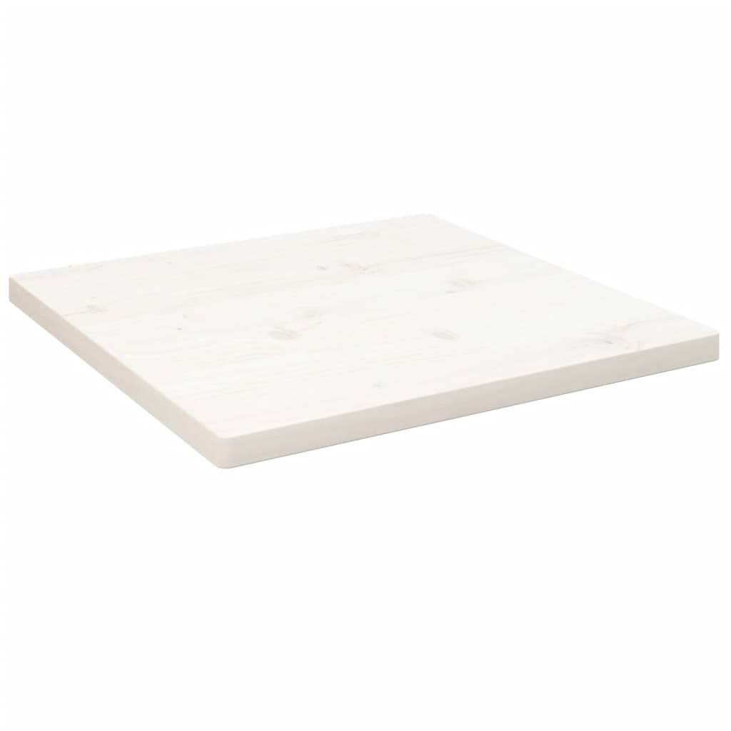 bordplade 50x50x2,5 cm firkantet massivt fyrretræ hvid