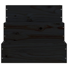 kæledyrstrappe 40x37,5x35 cm massivt fyrretræ sort
