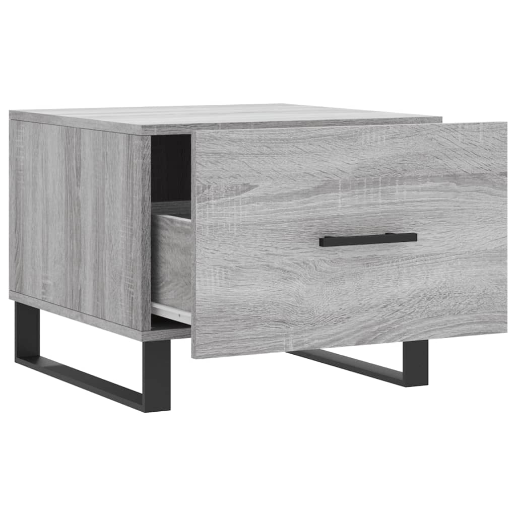 sofaborde 2 stk. 50x50x40 cm konstrueret træ grå sonoma-eg